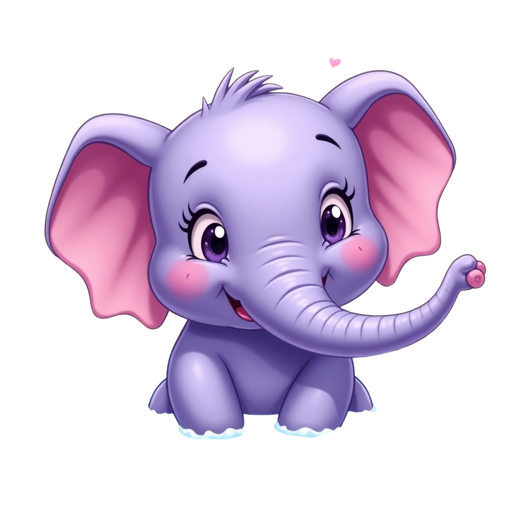 Adorable Cartoon Elephant